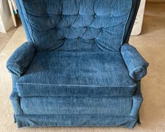 Blue Velvet rocking chair and a half