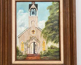 Framed painted church