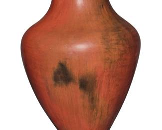 3322
Alice Cling (b. 1946, Navajo/Diné)
A wide-shouldered redware pottery vase, late 20th/early 21st century
Incised to underside: Alice Cling
With stylized fire clouding throughout
6.5" H x 4.875" Dia.
Estimate: $200 - $400