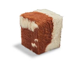 3170
A Gus* Modern cow hair cube stool
Late 20th/early 21st century
With Gus* Modern fabric tag to underside
18.5" H x 17.5" W x 17.5" D
Estimate: $200 - $300