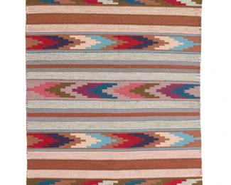 3271
A Lydia Peshlakai Navajo Crystal rug
Lydia Peshlakai (b. 20th century, Diné)
Mid-20th century
With banded chevrons woven in multicolor wool
43.75" H x 29.5" W
Estimate: $400 - $600