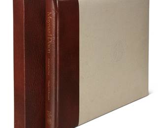 3145
"Maynard Dixon: Artist of the West"
Hardcover book in slipcase
Burnside, Wesley M. "Maynard Dixon: Artist of the West." Provo, Utah: Brigham Young University Press, 1974
Edition: 160/250
Signed by the Author to title page
The landscape quarto bound in canvas stamped with artist's cipher to front and quarter sanigal faux leather, housed in a conformingly clad slipcase
11.375" H x 13.75" W x 1.5" D
Estimate: $300 - $500