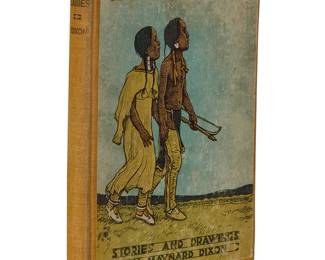 3142
Maynard Dixon (1875-1946)
"Injun Babies," 1923
Hardcover book
Dixon, Maynard. "Injun Babies: Eight Stories and Eight Drawings for American Children." New York: G. P. Putnam's Sons, 1923
First Edition
The octavo with illustrated front board and end papers
8.75" H x 6.5" W x 0.625" D
Estimate: $400 - $600