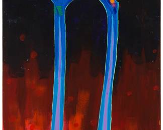 3057
Jim Nelson
(1943-2022)
"SkyHorse"
Acrylic on panel
Signed and titled lower right: J. Nelson
48" H x 24" W x 1.75" D
Estimate: $1,500 - $2,000