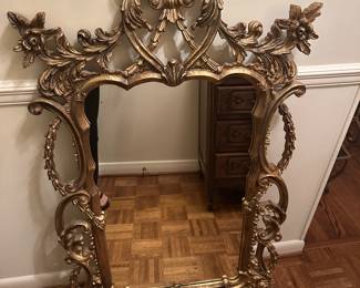 Gorgeous scroll gold leaf mirror