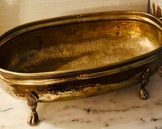 Brass footed planter