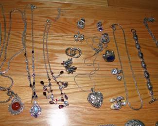 More silver jewelry and costume