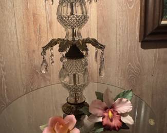 Vintage Hollywood regency lamp, Capodimonte porcelain