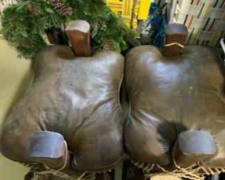 Leather Camel saddle stools