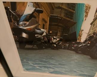 Framed Photo of Motorcycles 