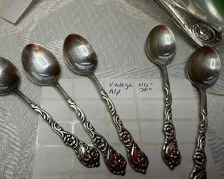 Vintage Nils Johan Extra PRNS ALP Silver-Plated Spoons from Sweden. 