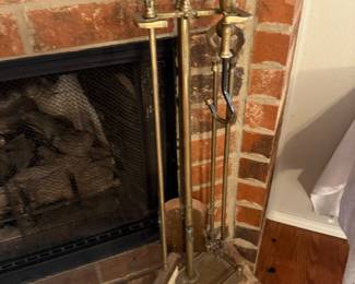 metal fireplace tool set