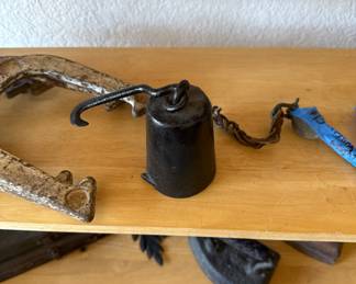 Vintage Cast Iron Hanging Scale Weight, likely from the late 1800s.