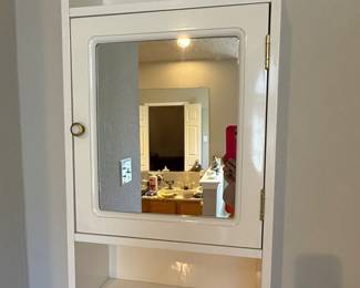 white wood medicine cabinet