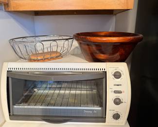 Black and Decker Convection counter top oven, wooden salad bowl
