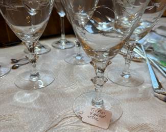 Tiffin Etched Wine Glasses