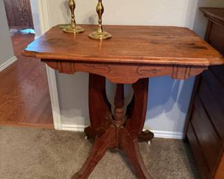 antique side table with wheels