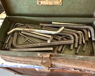 Vintage S-K Tools Metal Box containing an assortment of Hex Keys