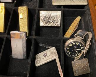 Vintage Lighters, Pen Knives & Westclox Scotty Pocket Watch