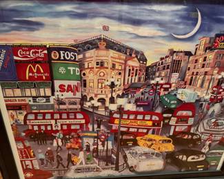 Framed Art Print Titled  "London" by Artist Linnea Pergola. 