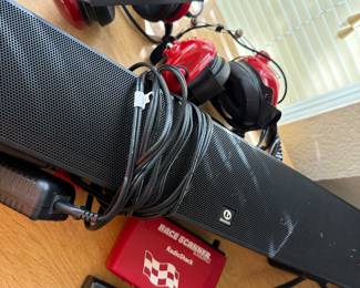 RadioShack race scanner intercom with two headsets and bag