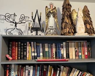 Christmas decorations and books (recipes, famous people, political)