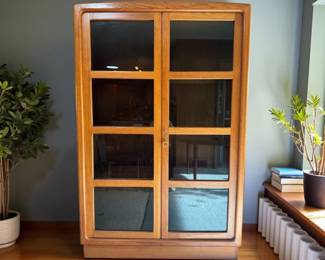 20 VintageDanishMCMTeakCabinetwSmokedGlassDoors