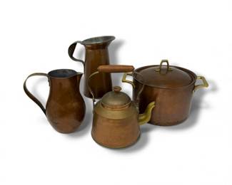 128 CopperBrassCookwareLotRevereMeersburgOldDutch