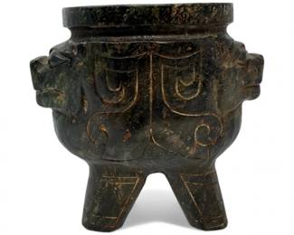 6 HandcarvedStonewDualAnimalHeads