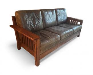 54 MissionStyleLeatherSofaTheLeatherFactoryStickleyStyle