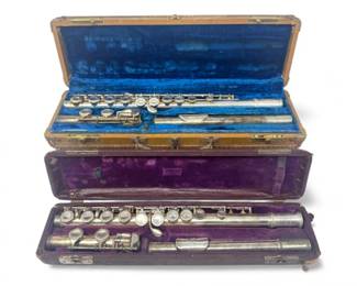 38 2VintageSilverFlutesRothbyFAReynoldsVirtuosoUSAwCase