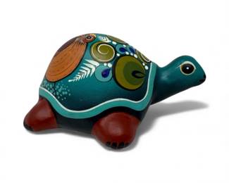 122 EReginMexicanPotteryTurtleHandPaintedFolkArt