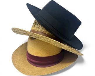 44 3StylishHatsPuertoFinoFeltFedoraDPCStrawWideBrimHat