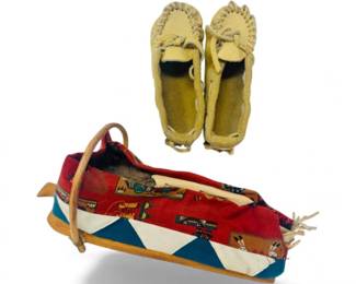 7 SignedNativeAmericanStyleBabyBasketToddlerMoccasins