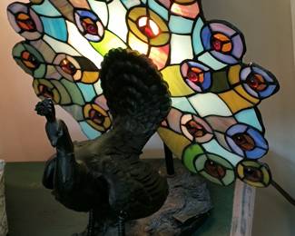 Peacock Tiffany Style Lamp