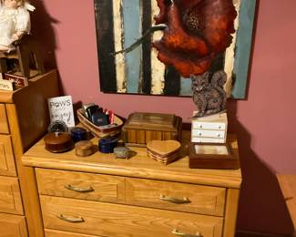 Jewelry boxes large metal picture, cameras