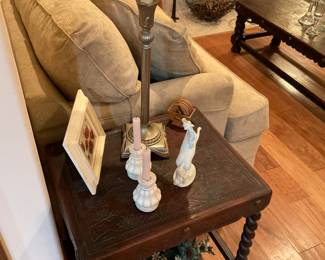 Leather covered end table