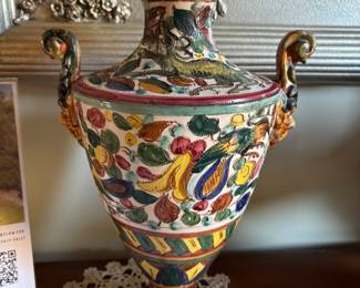 large hand painted ceramic vase