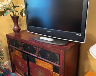 tv Pier 1 imports hand- painted cabinet