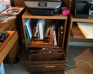office items printer large desk small desk with shelves at top file cabinet
