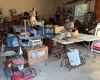 garage full of tools and misc.