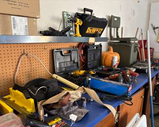 These blue top cabinets are also for sale