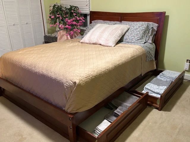 Queen Bed frame with storage