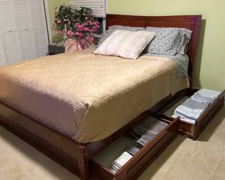 Queen Bed frame with storage