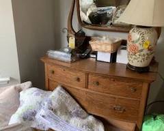 Antique Oak Ladies Dresser with Mirror