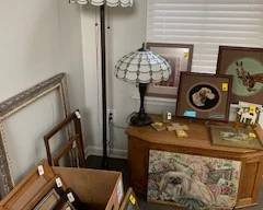 Dozens of Picture Frames, Floor Rugs, Lamps