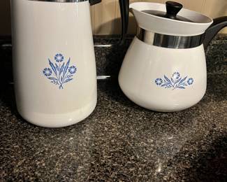 Antique corning ware, percolator