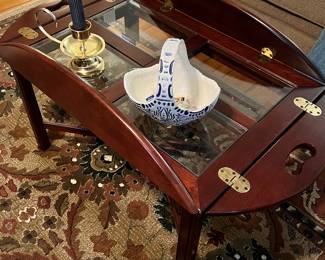 Butler’s table with glass