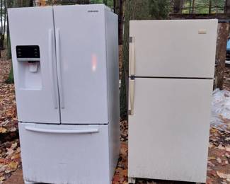 Samsung french door bottom freezer fridge, garage fridge