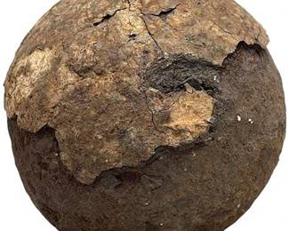 Large Antique Iron Cannonball
